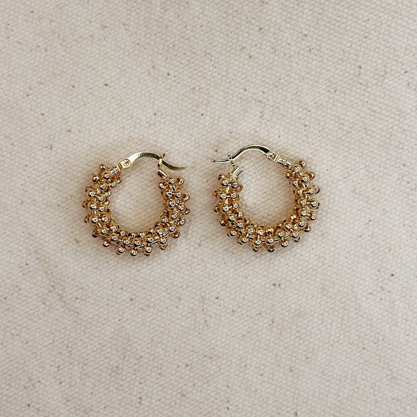Beaded Cluster Hoop Earrings