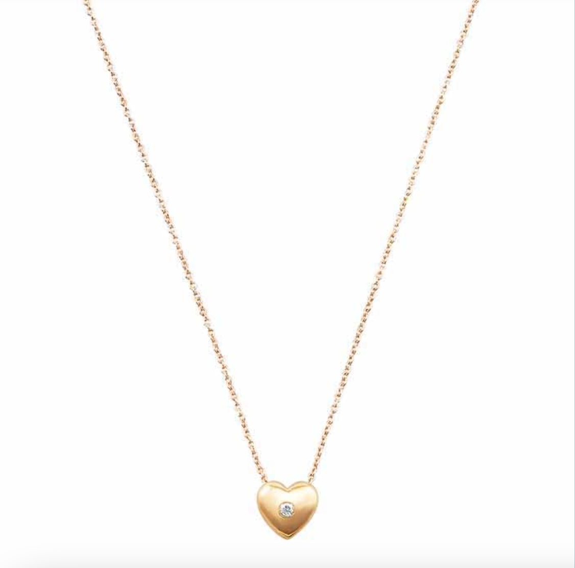 Puffy Diamond Heart Necklace