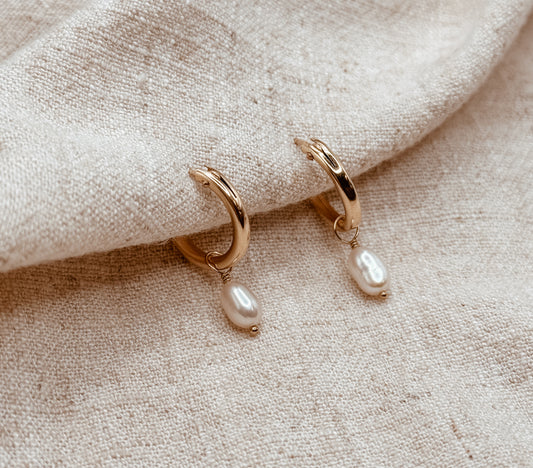 Classic Pearl Hoops