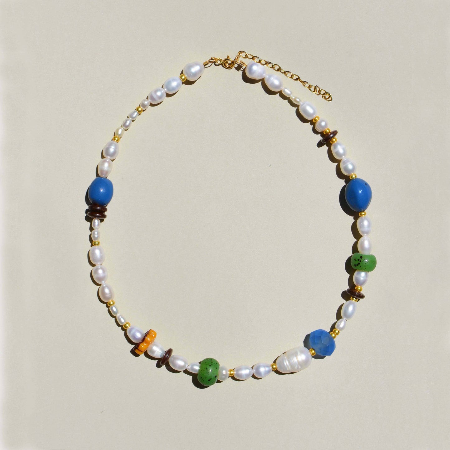 Blue Poppy Bead Necklace