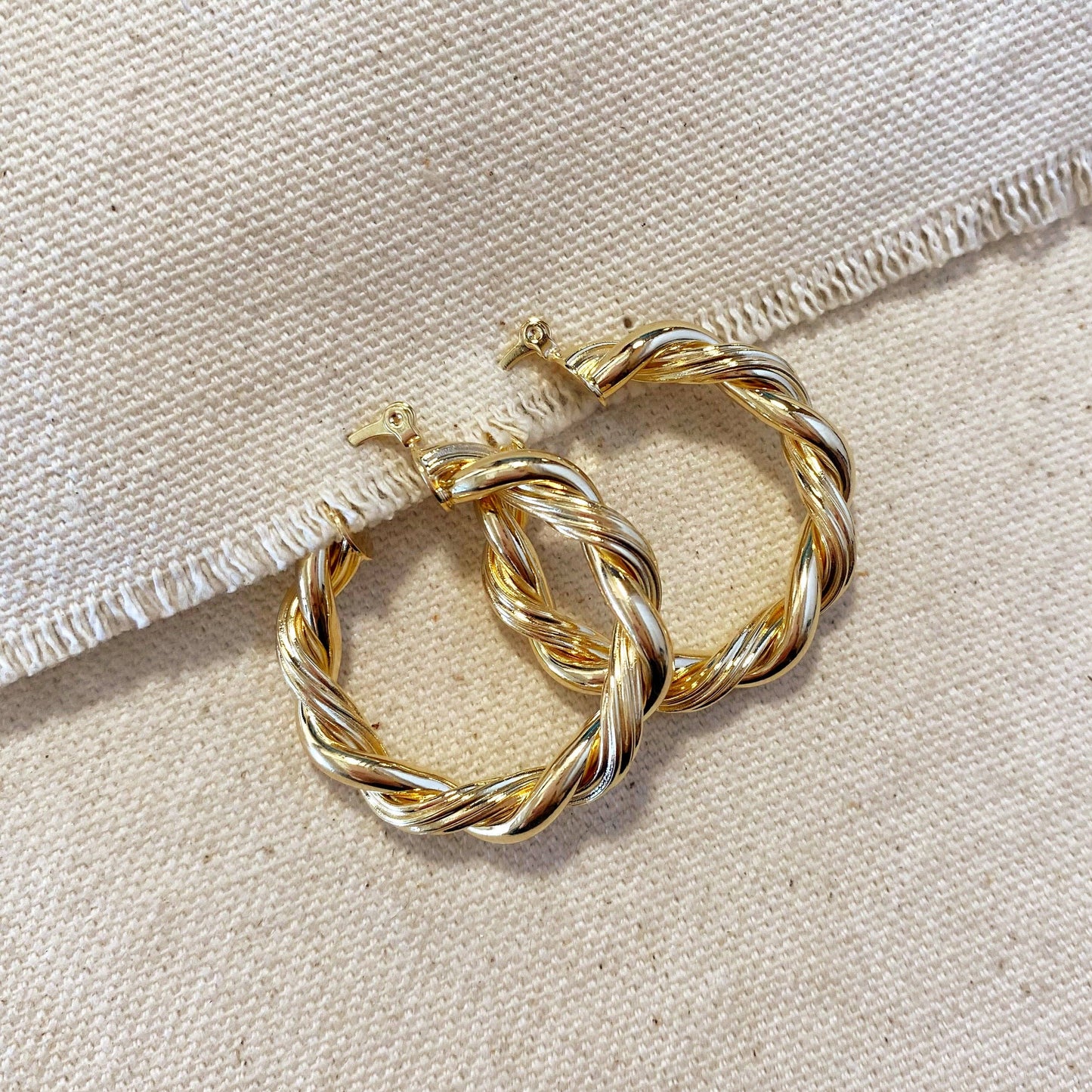 XL Double Twisted Tube Hoop Earrings