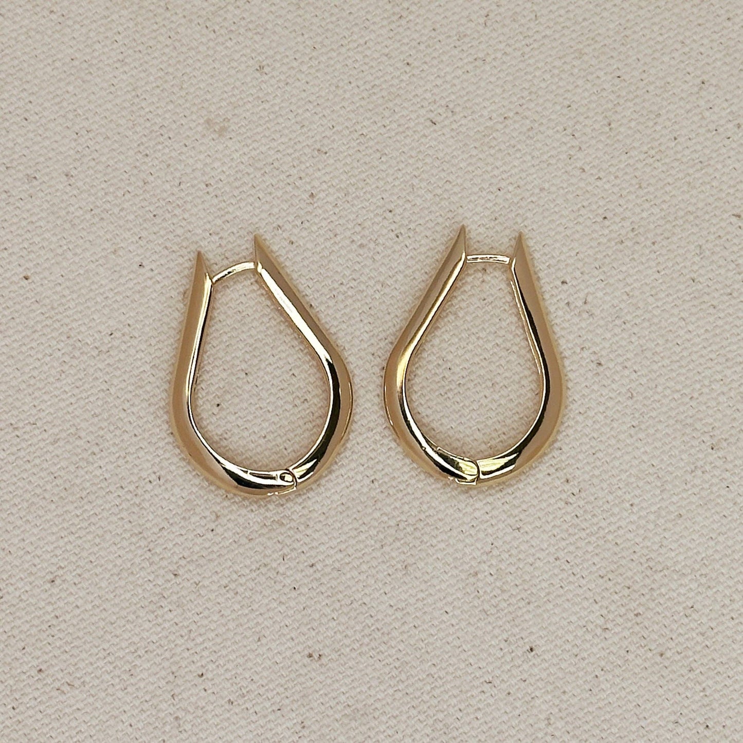 Teardrop Shaped Hoop Earrings