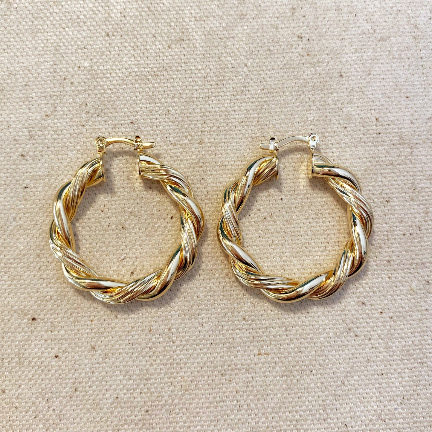 XL Double Twisted Tube Hoop Earrings