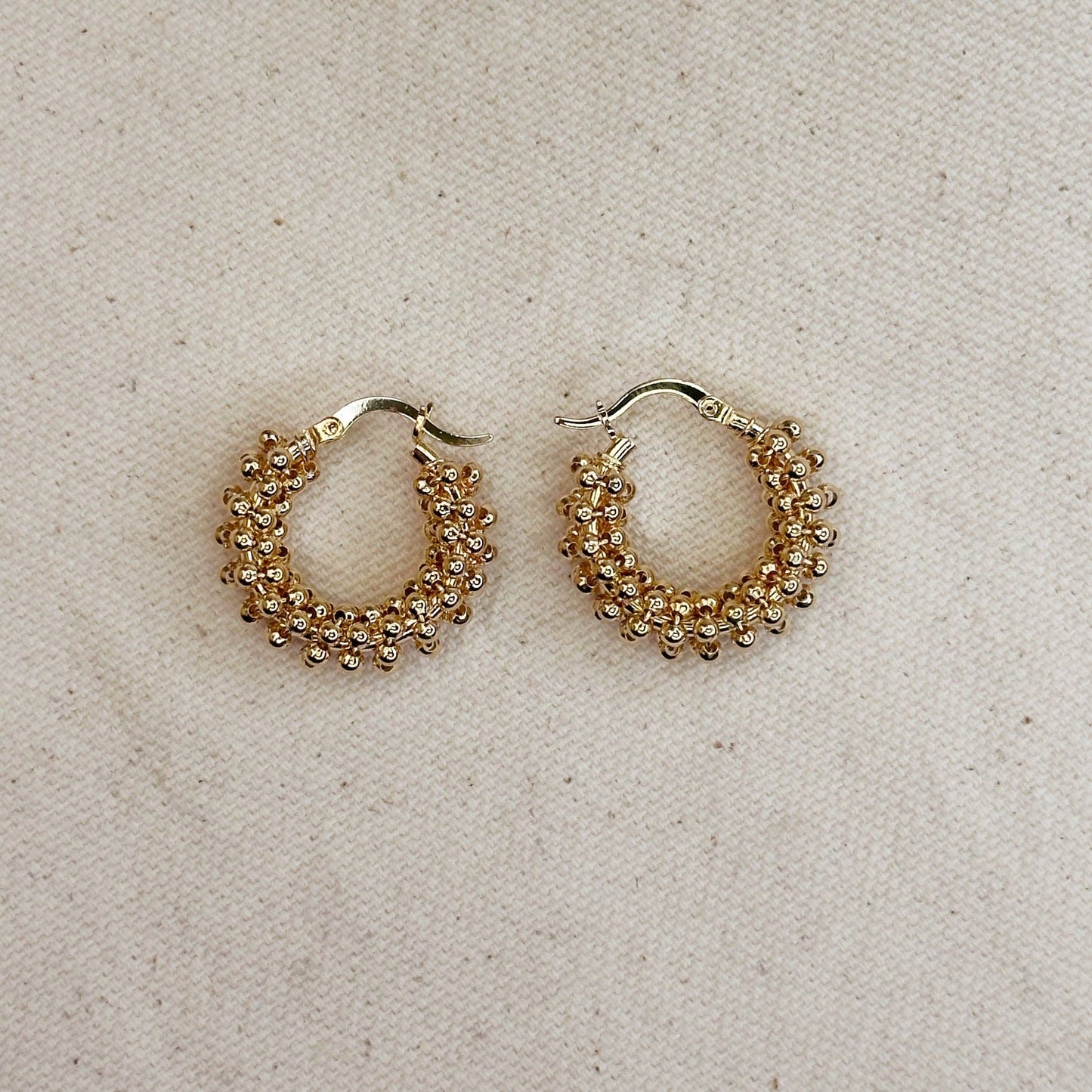 Beaded Cluster Hoop Earrings