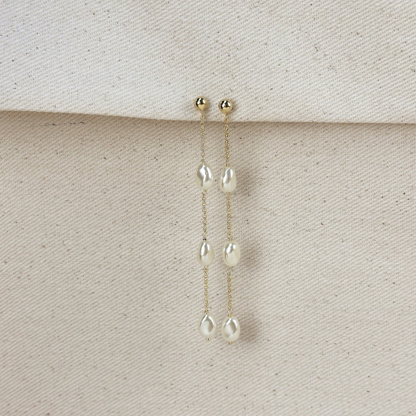 Spaced Baroque Pearl Drop Earrings