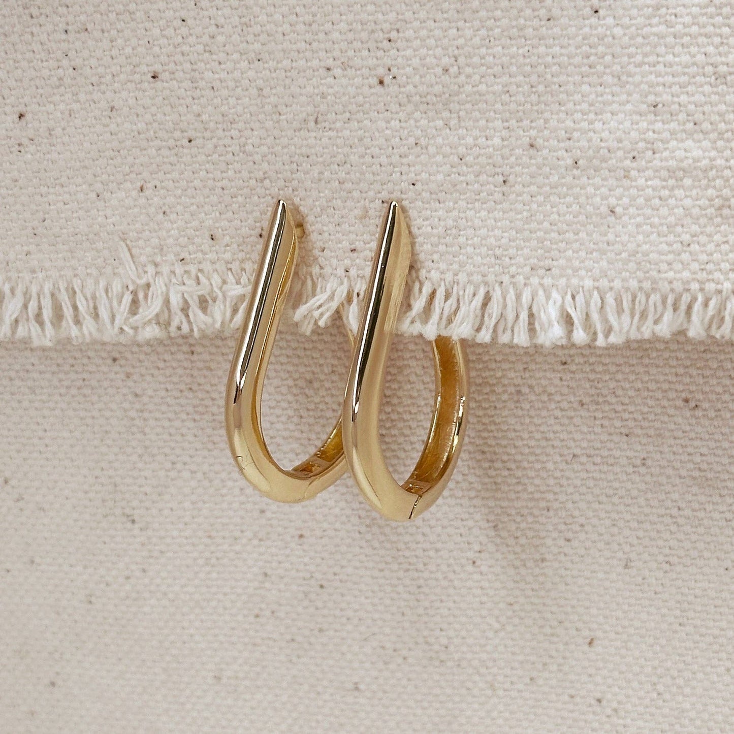 Teardrop Shaped Hoop Earrings