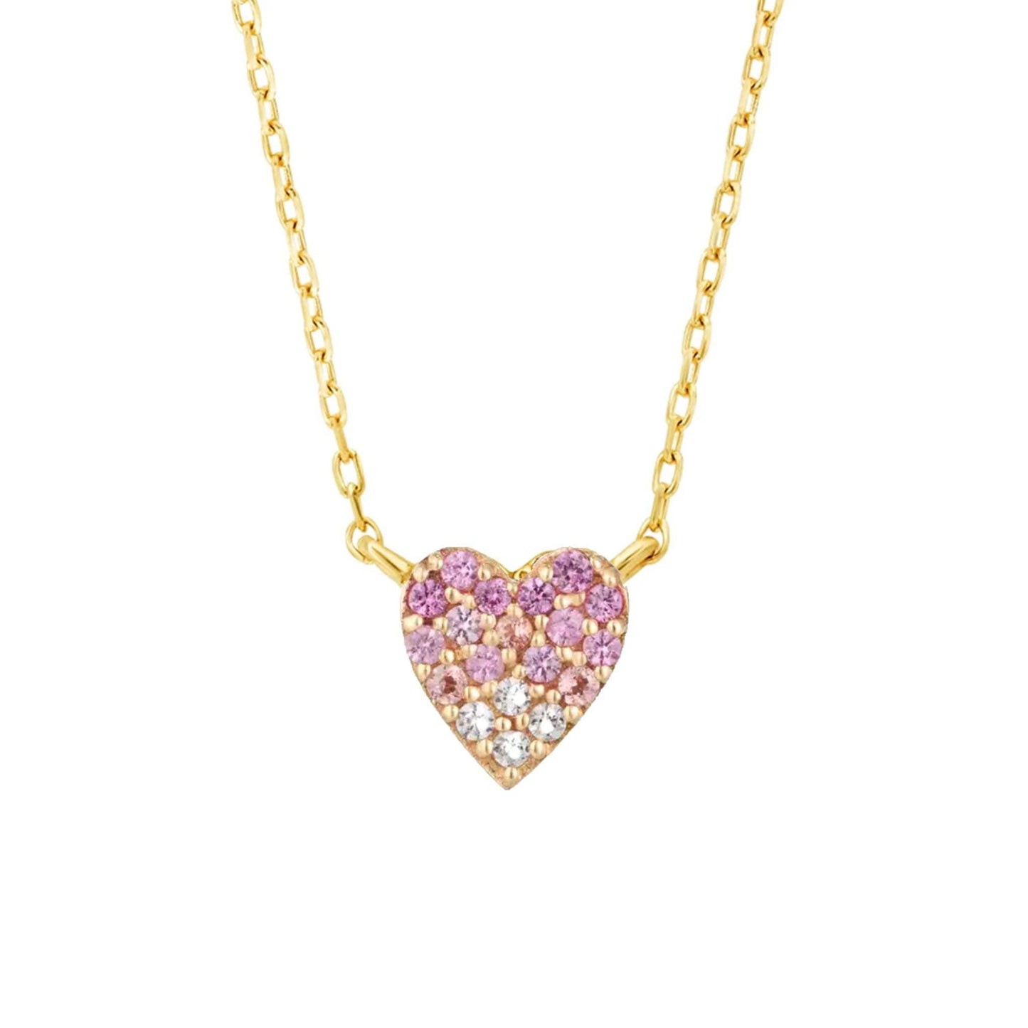 14kt Pink Sapphire Heart Necklace