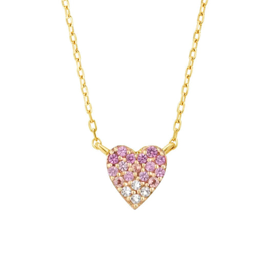 14kt Pink Sapphire Heart Necklace