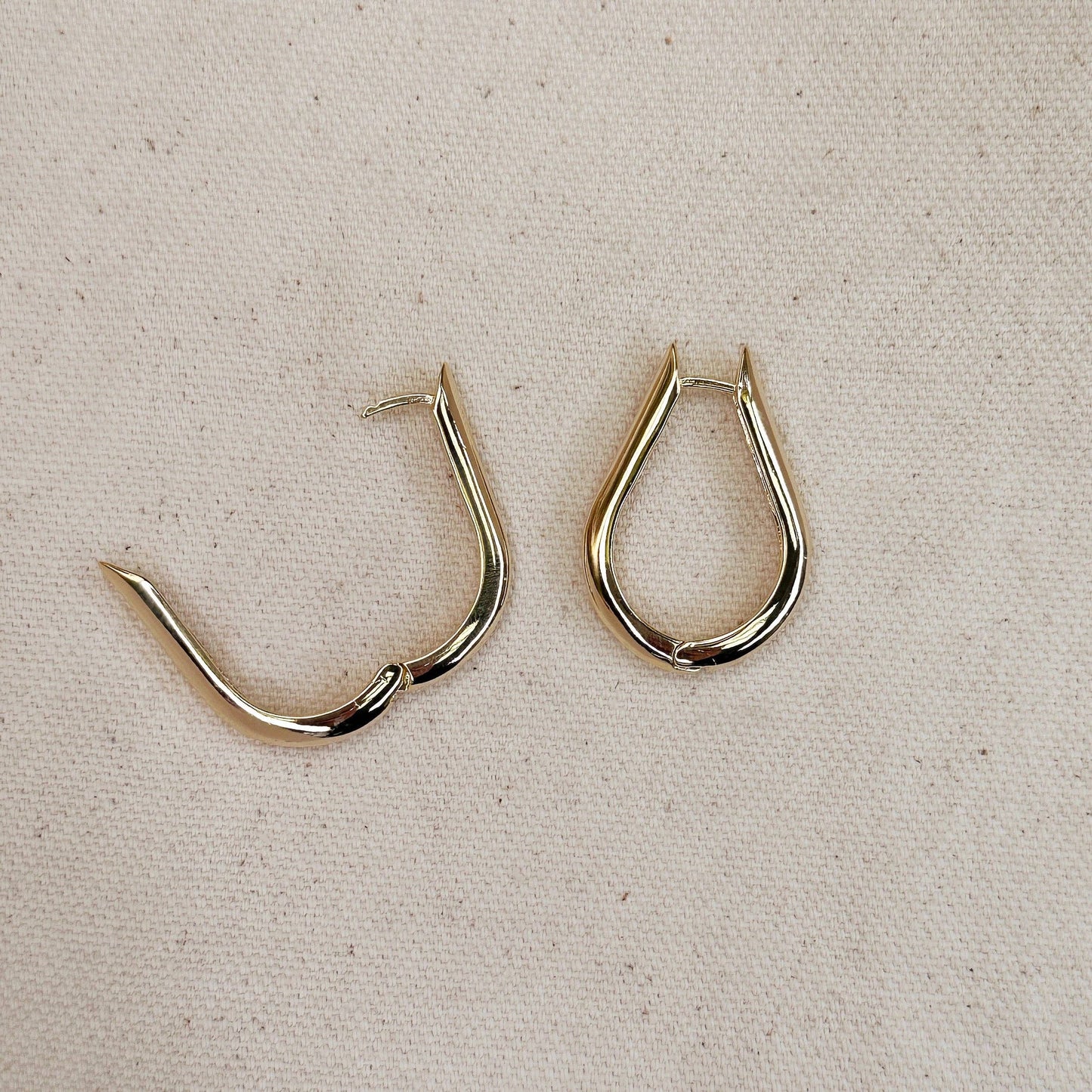 Teardrop Shaped Hoop Earrings