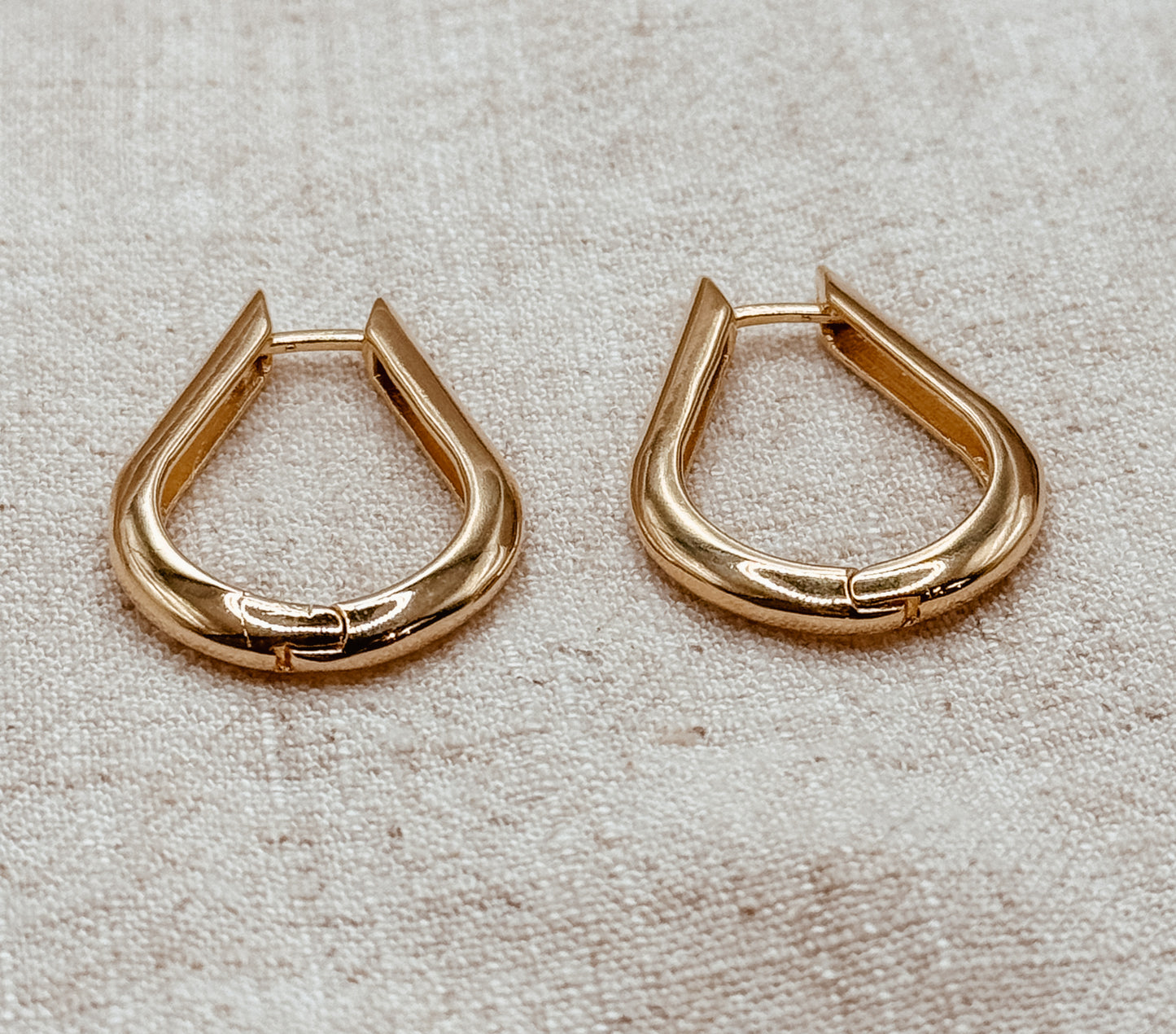 Teardrop Shaped Hoop Earrings