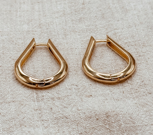 Teardrop Shaped Hoop Earrings