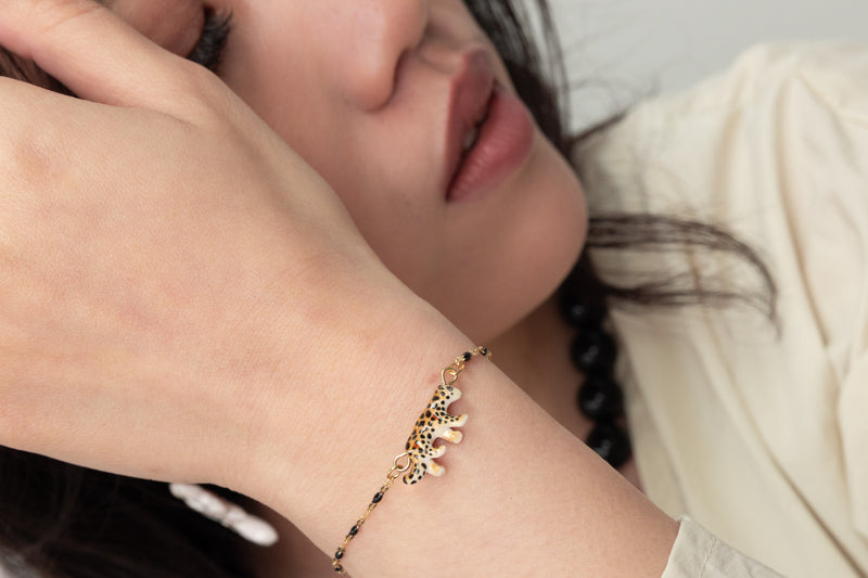 Beaded and Leopard Print bracelet