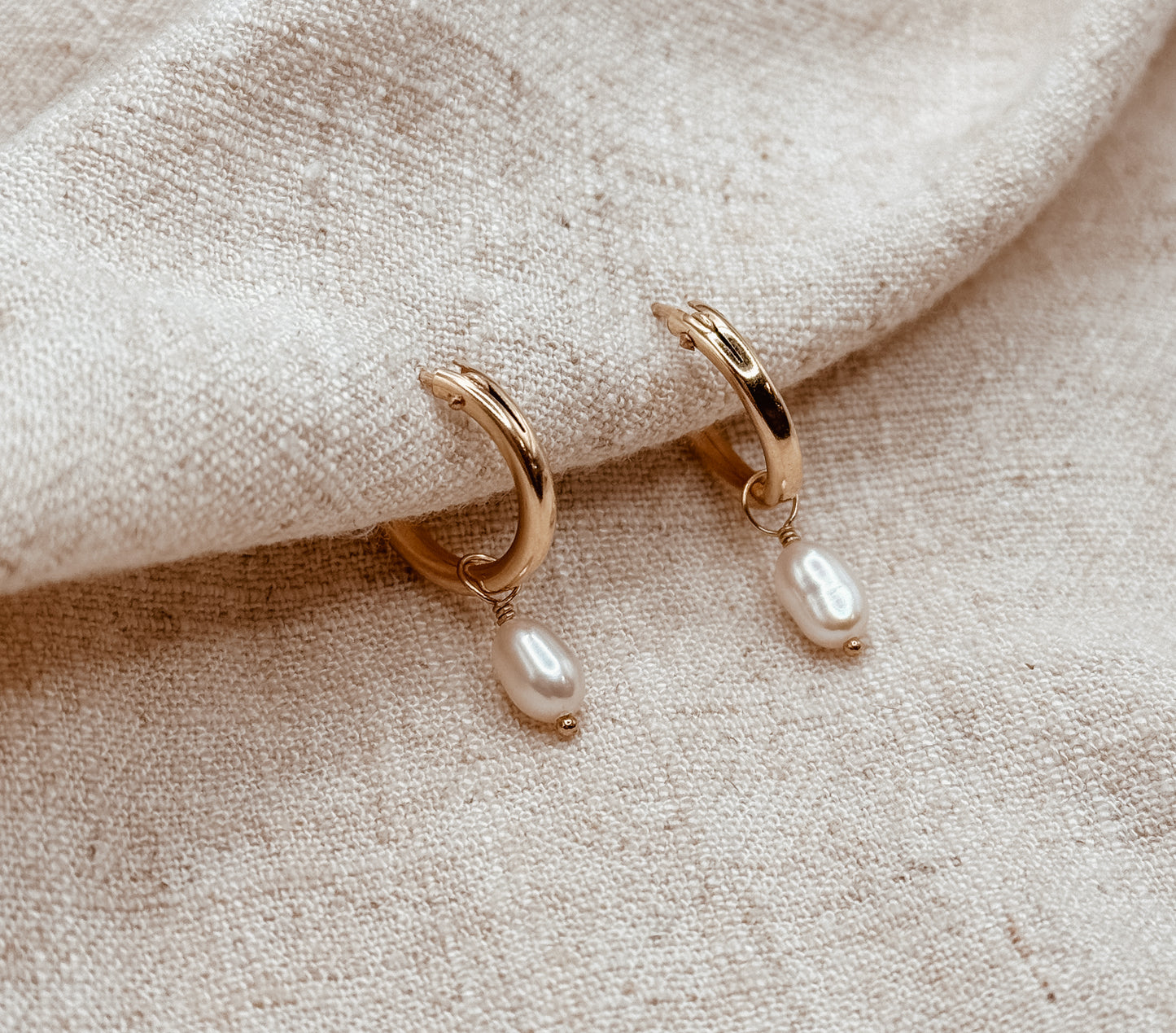 Classic Pearl Hoops