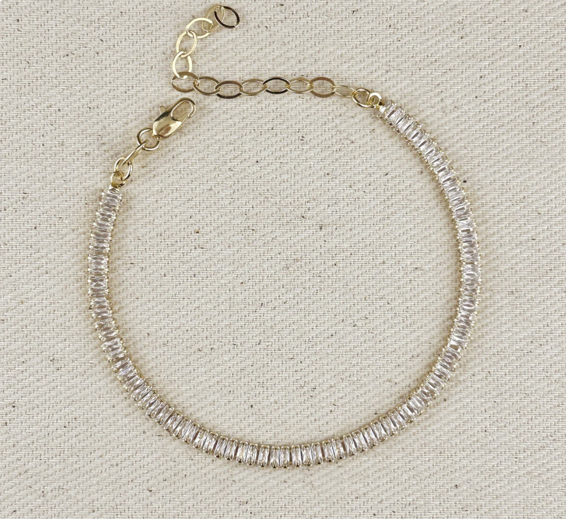 3mm Baguette Cut Tennis Bracelet