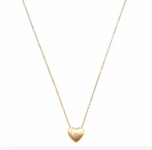 Puffy Diamond Heart Necklace