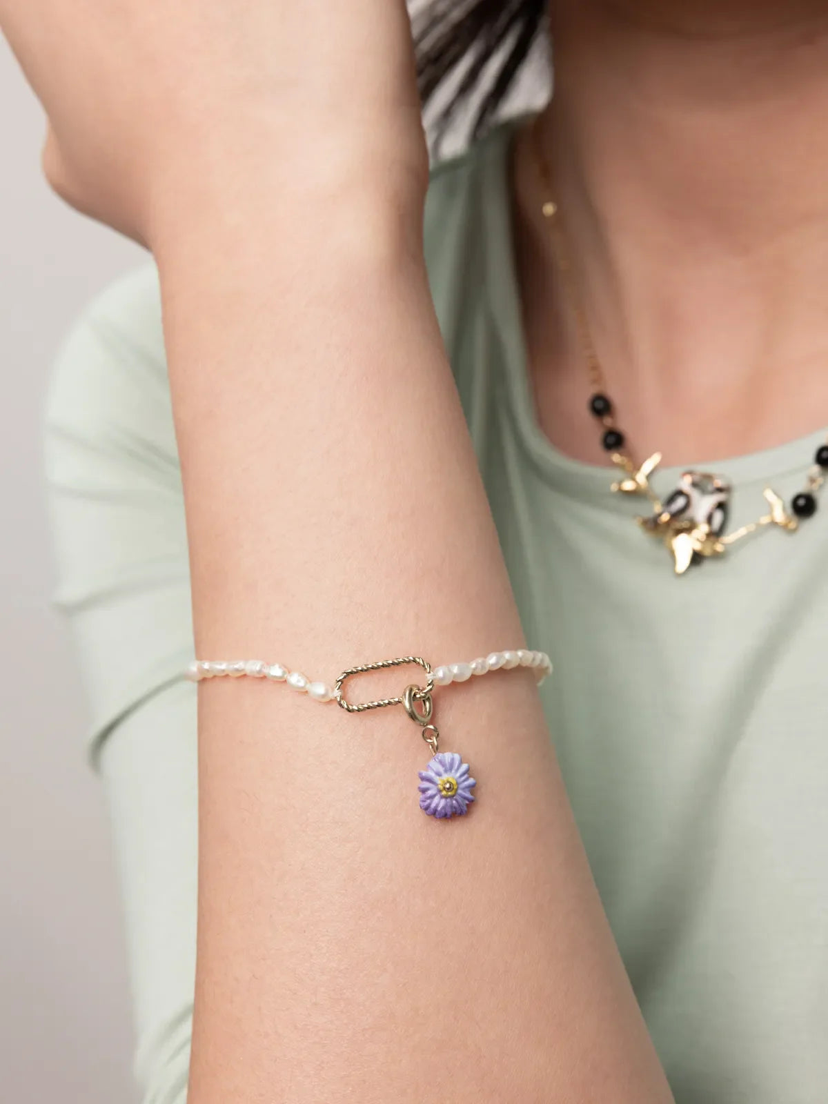 Gold filled jewelry on model — Balboa Gold, Costa Mesa CA