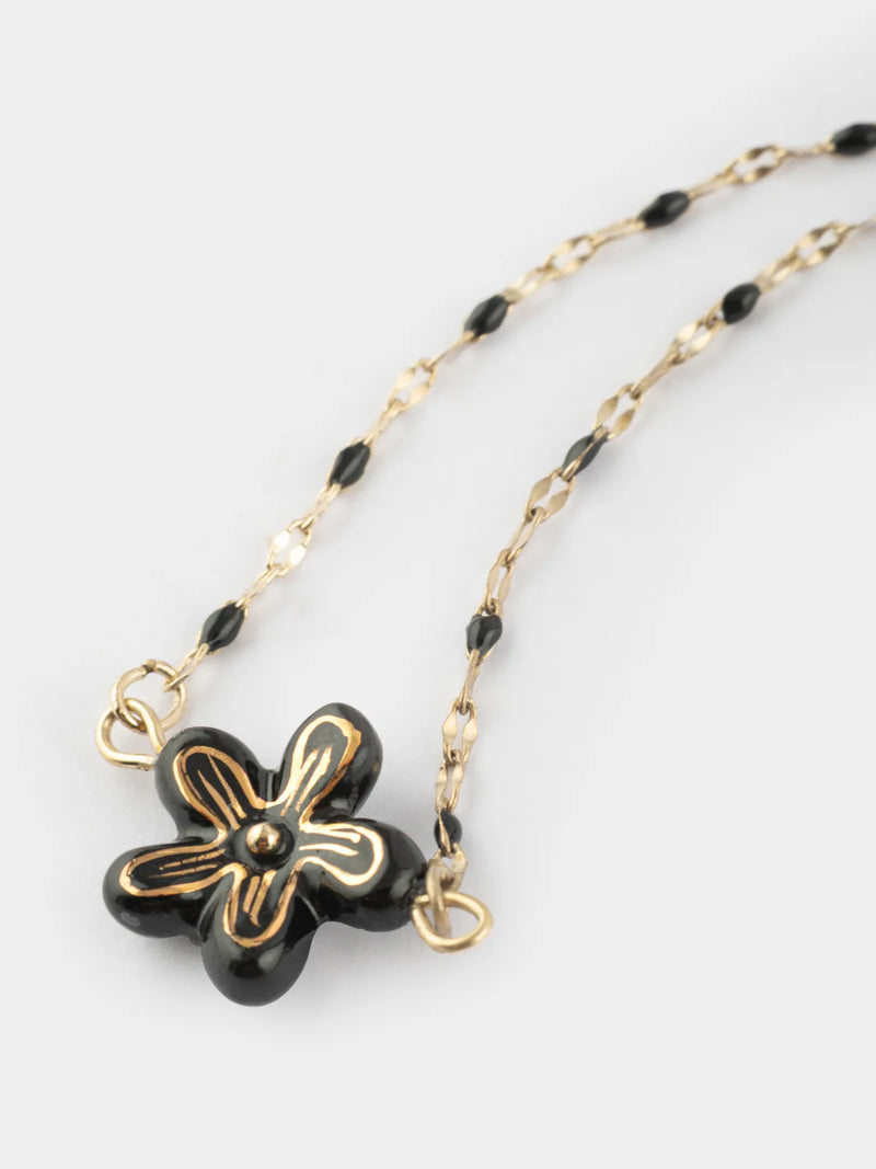 Black Erine Flower Bracelet