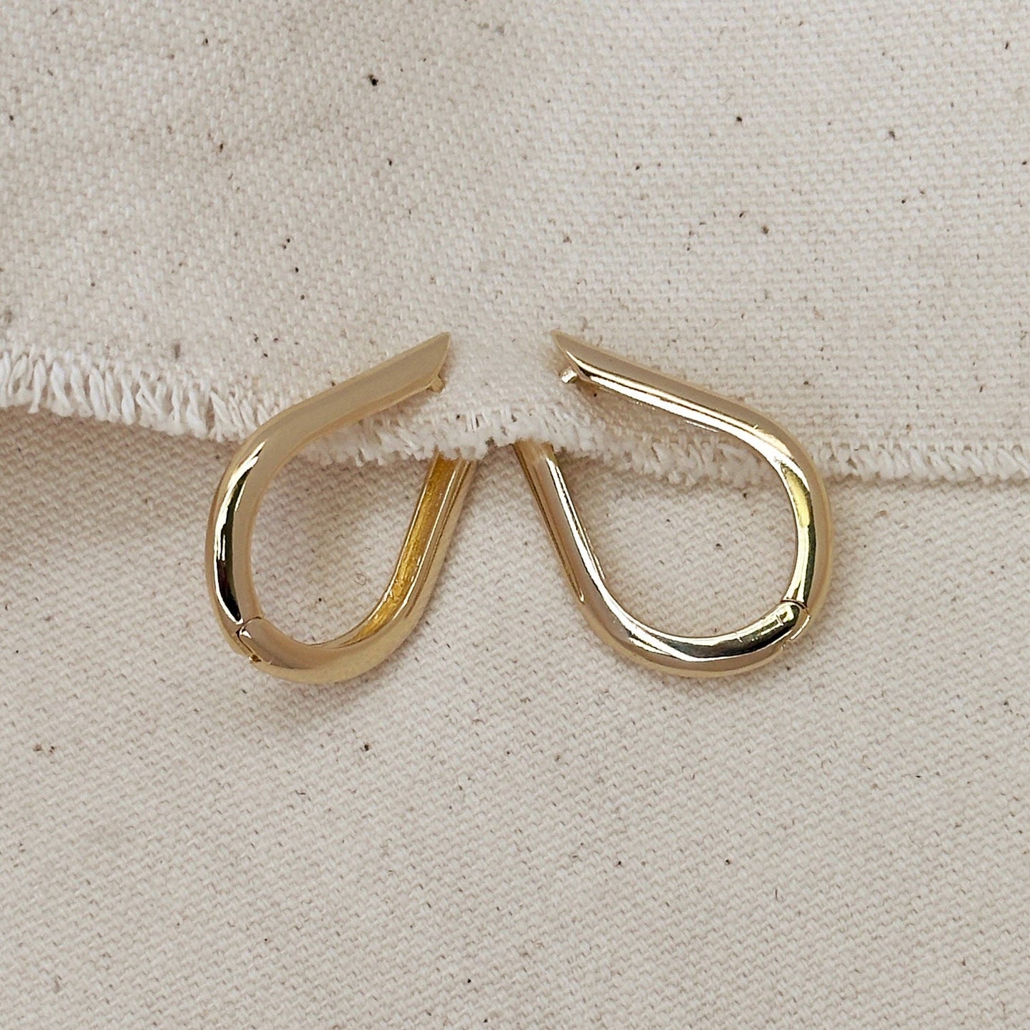 Teardrop Shaped Hoop Earrings