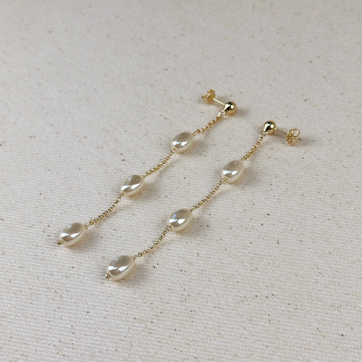 Spaced Baroque Pearl Drop Earrings