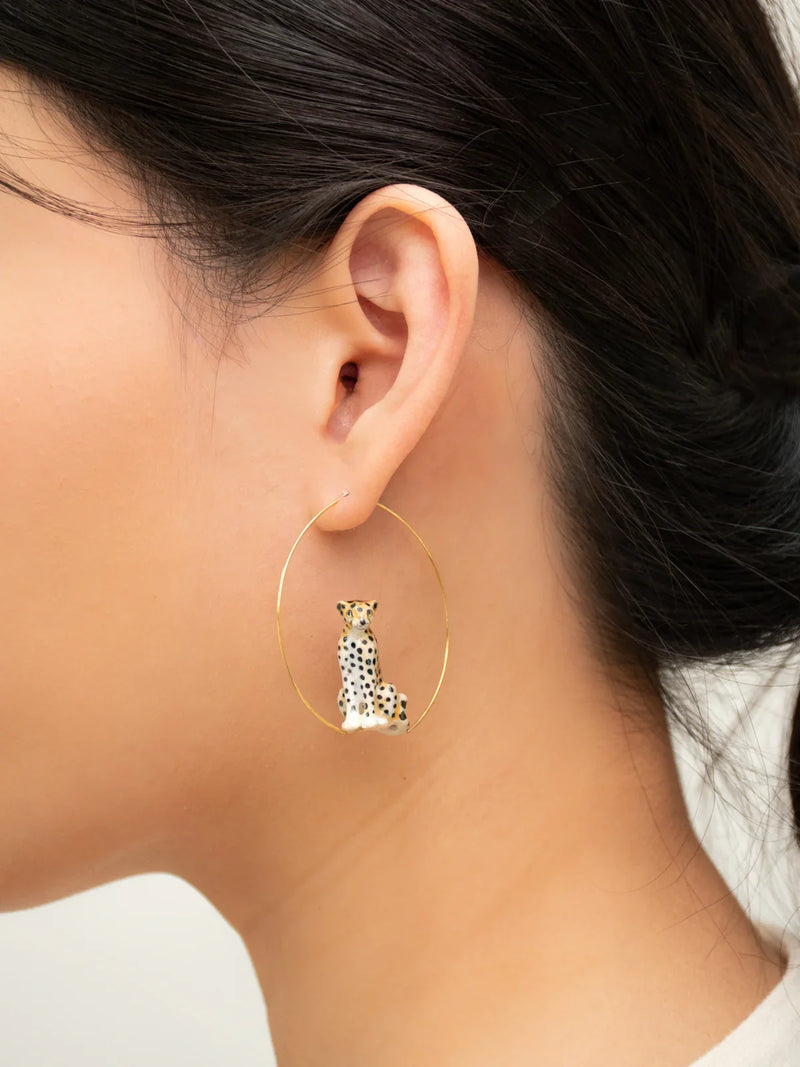 Sitting Cheetah Earrings