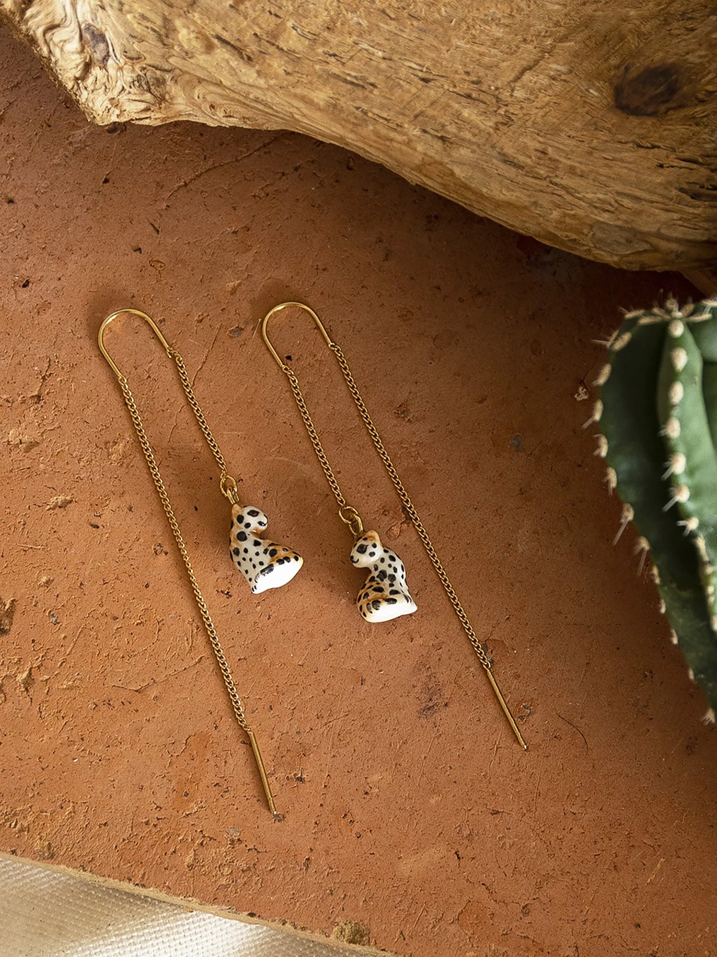 Long Leopard Earrings