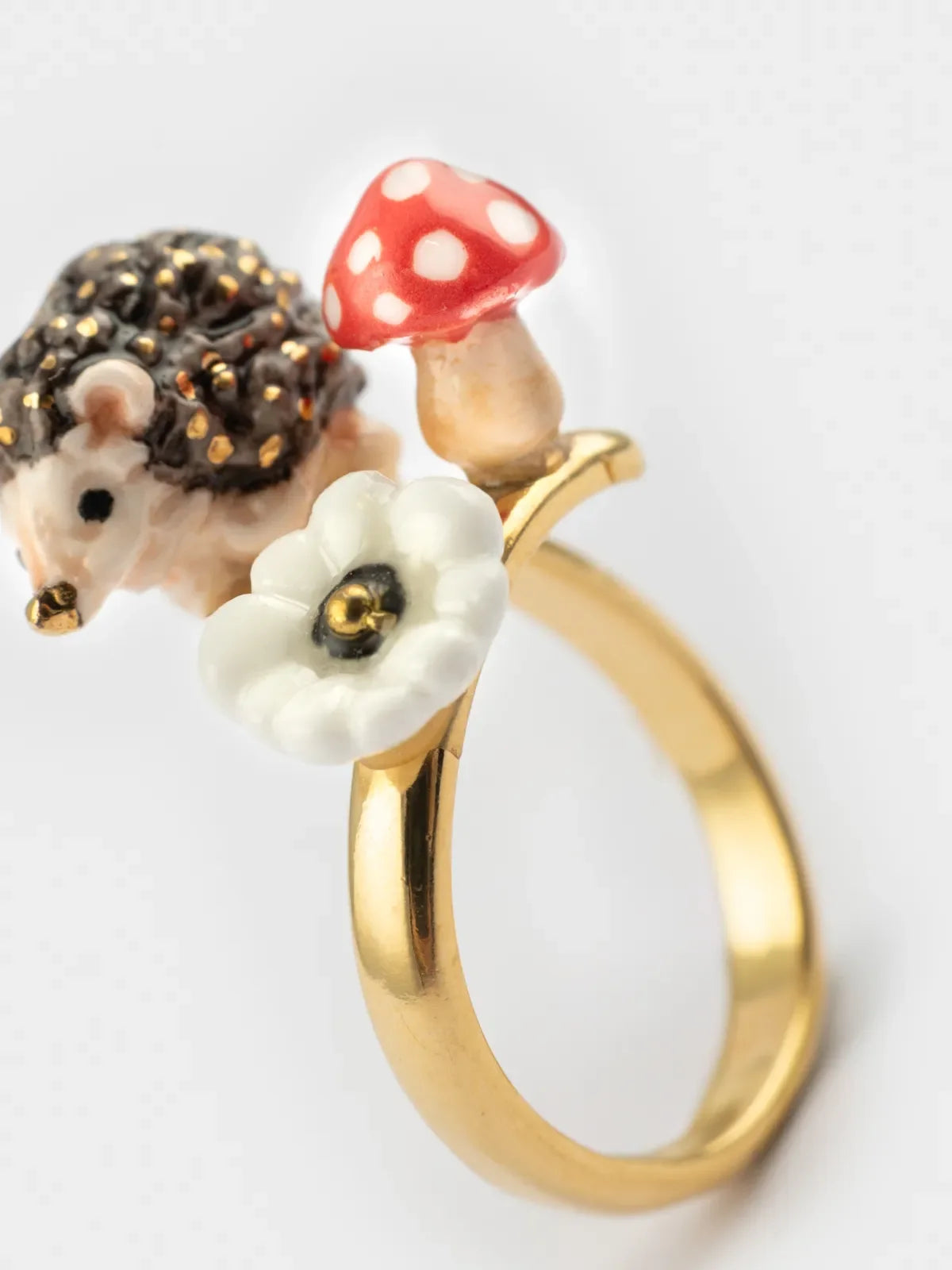 Hedgehog, Mushroom and Anemone Ring