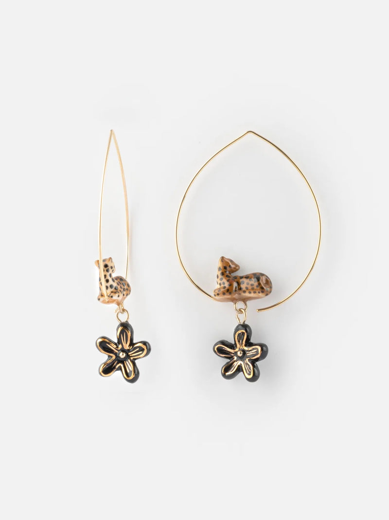 Lying Leopard & Flower Hoops