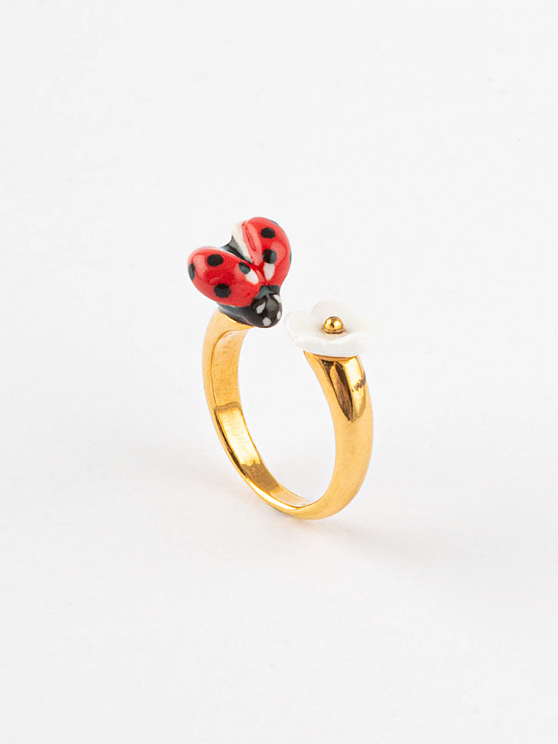 Ladybug & Flower Ring