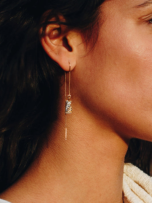 Long Leopard Earrings