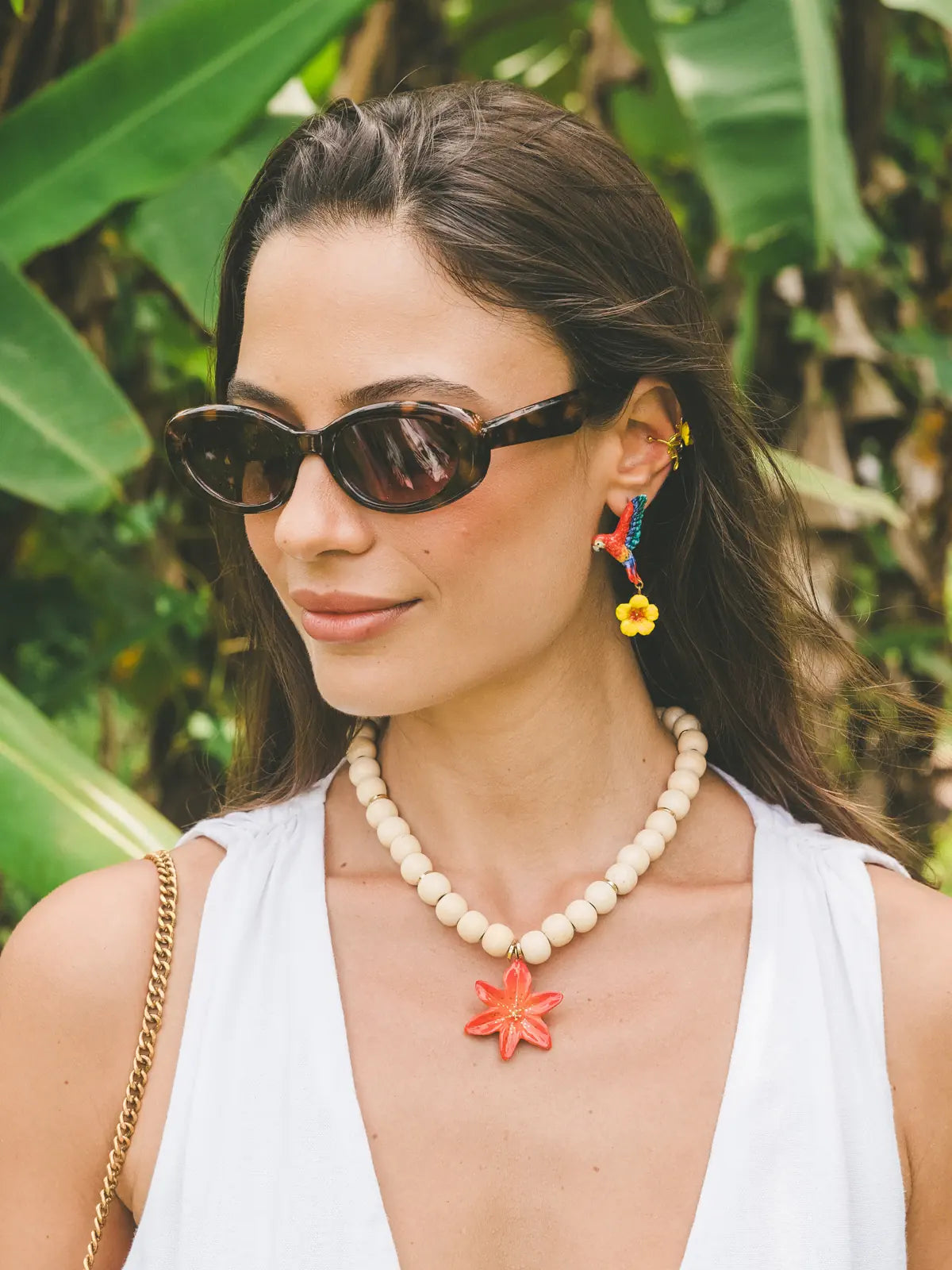 Macaw & Yellow Hibiscus Earrings