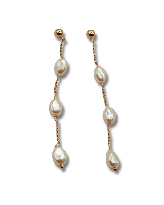 Spaced Baroque Pearl Drop Earrings