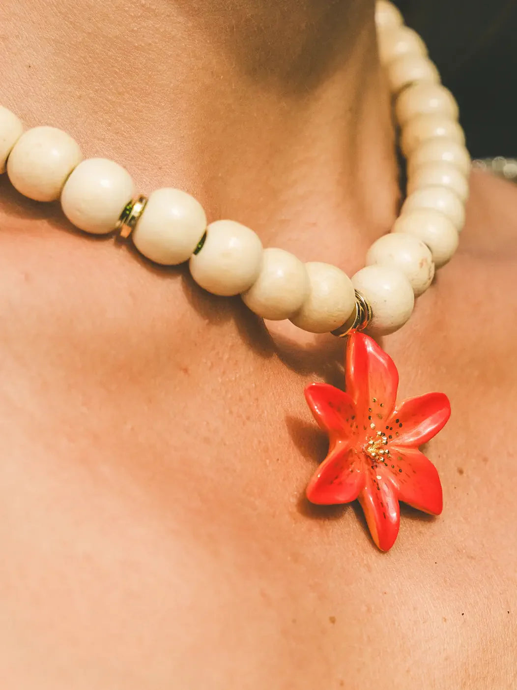TIger Lily Pearl Necklace